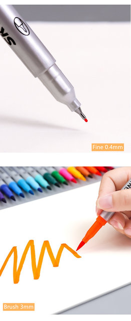 12/24 color marker pen set Dual side writing Fine Liner Bold Brush painting  calligraphy drawing design manga School Art F821 - AliExpress